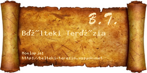 Bélteki Terézia névjegykártya
